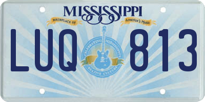 MS license plate LUQ813