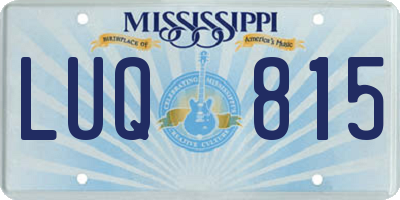 MS license plate LUQ815
