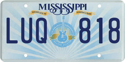 MS license plate LUQ818