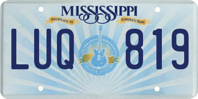MS license plate LUQ819