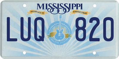 MS license plate LUQ820