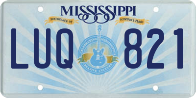 MS license plate LUQ821