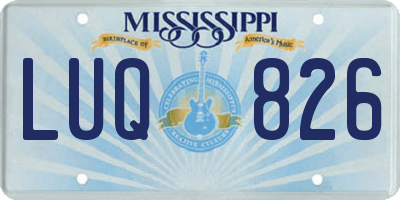 MS license plate LUQ826