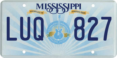 MS license plate LUQ827