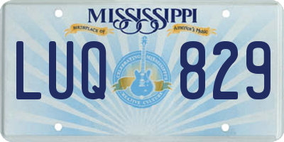 MS license plate LUQ829