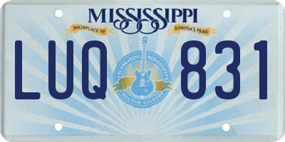 MS license plate LUQ831