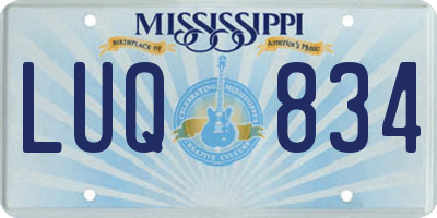 MS license plate LUQ834