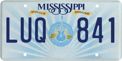 MS license plate LUQ841