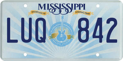 MS license plate LUQ842