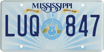 MS license plate LUQ847