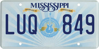 MS license plate LUQ849