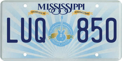 MS license plate LUQ850