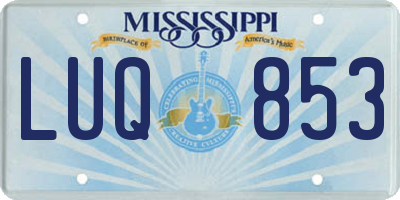 MS license plate LUQ853