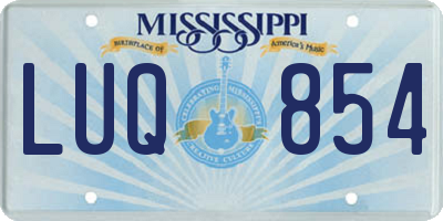 MS license plate LUQ854