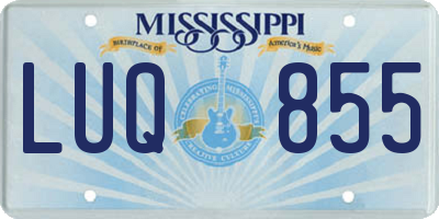MS license plate LUQ855