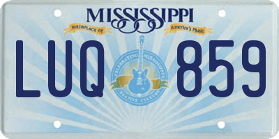 MS license plate LUQ859