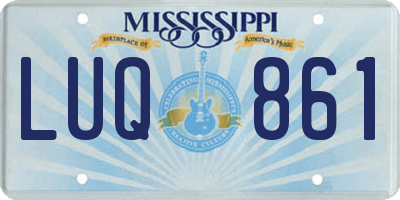 MS license plate LUQ861