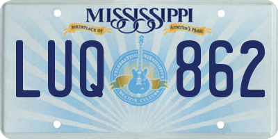 MS license plate LUQ862