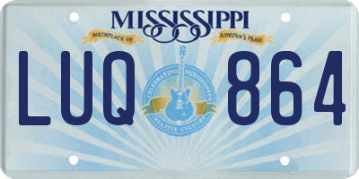 MS license plate LUQ864