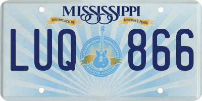 MS license plate LUQ866