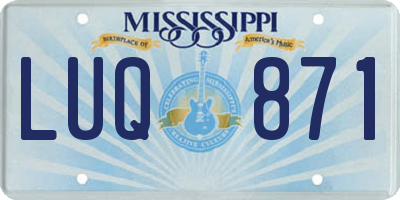 MS license plate LUQ871
