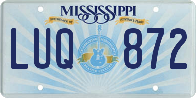 MS license plate LUQ872