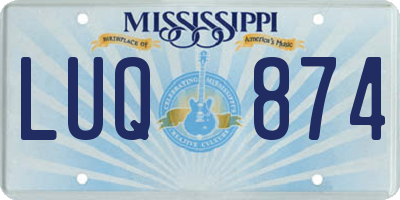MS license plate LUQ874