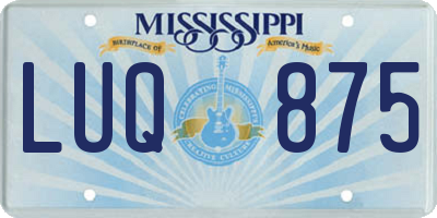 MS license plate LUQ875