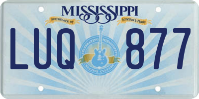 MS license plate LUQ877