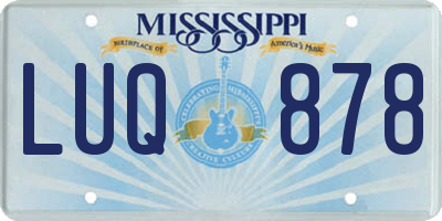 MS license plate LUQ878