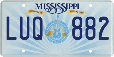 MS license plate LUQ882