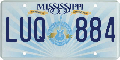 MS license plate LUQ884
