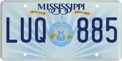MS license plate LUQ885