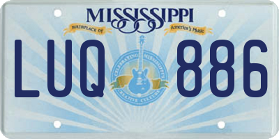 MS license plate LUQ886