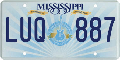 MS license plate LUQ887