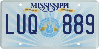 MS license plate LUQ889