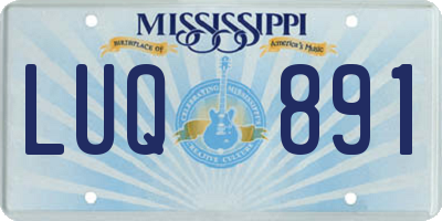 MS license plate LUQ891