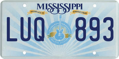 MS license plate LUQ893