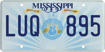 MS license plate LUQ895