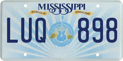 MS license plate LUQ898