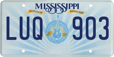 MS license plate LUQ903