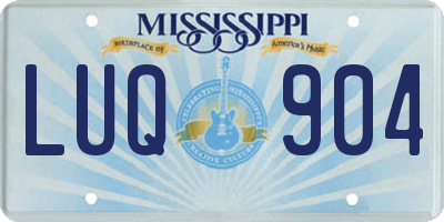 MS license plate LUQ904