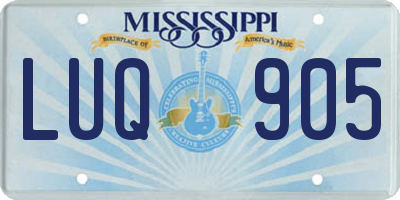 MS license plate LUQ905