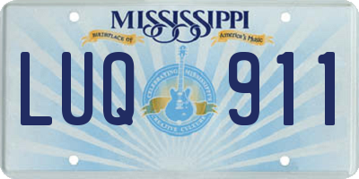 MS license plate LUQ911
