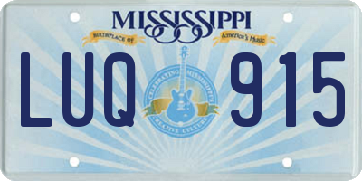MS license plate LUQ915
