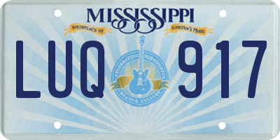 MS license plate LUQ917