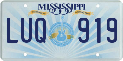 MS license plate LUQ919