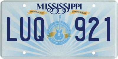 MS license plate LUQ921