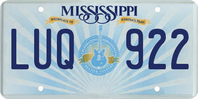 MS license plate LUQ922