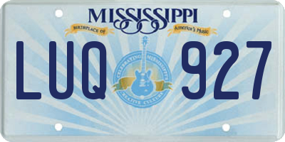 MS license plate LUQ927